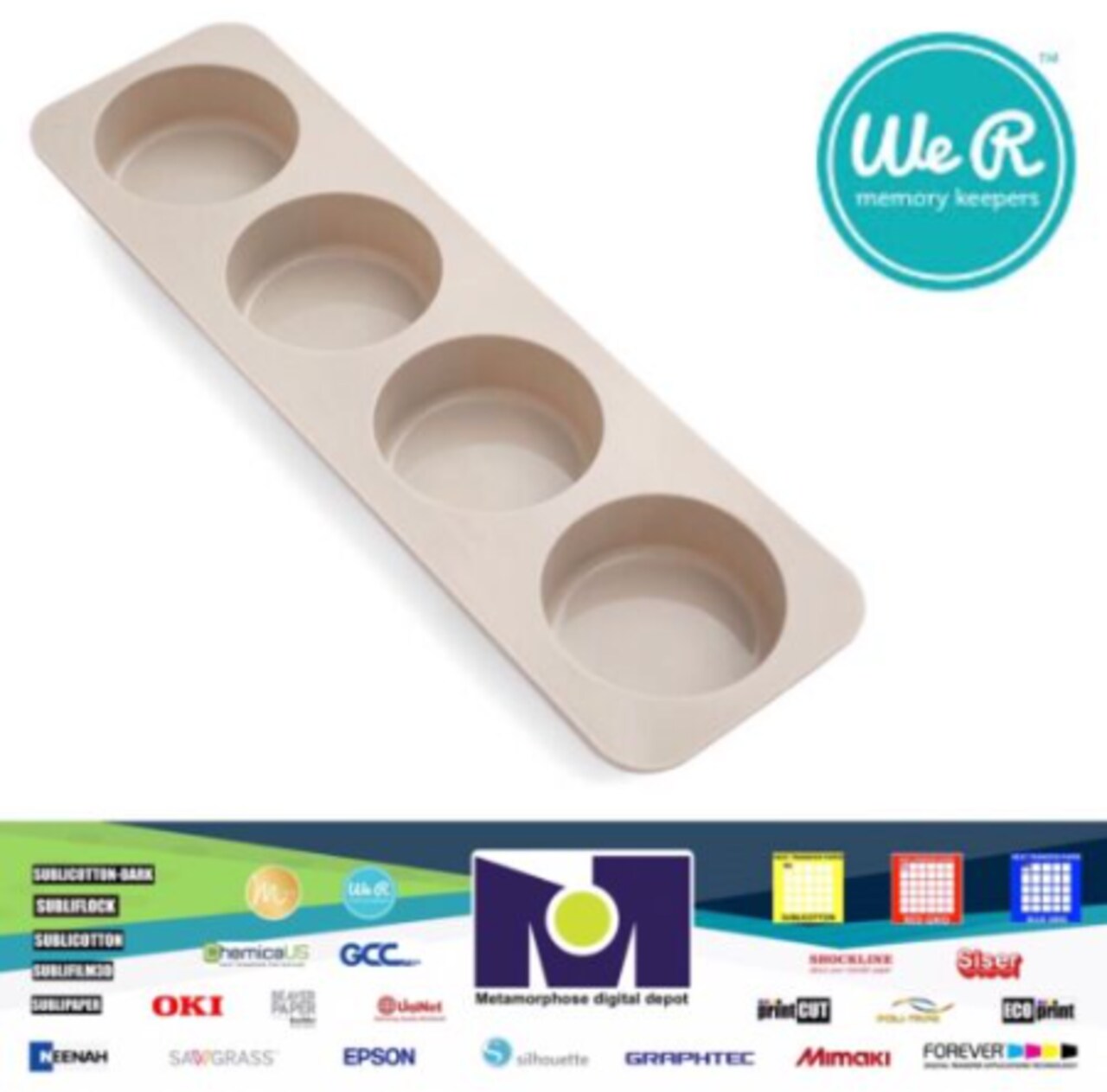 We R Memory Keepers SUDS SOAP Mold, Circle, 4 Cavity 60000192